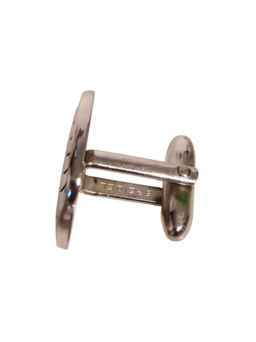 Speidel Silver Tone Cufflinks Tie Clip Set Cutout Design Vintage